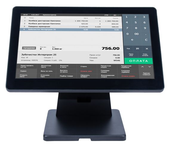 Сенсорный моноблок POScenter Atlas (15.6&quot;, PCAP, J4125, RAM 4Gb, SSDM2 128Gb, БЕЗ MSR) с Windows
