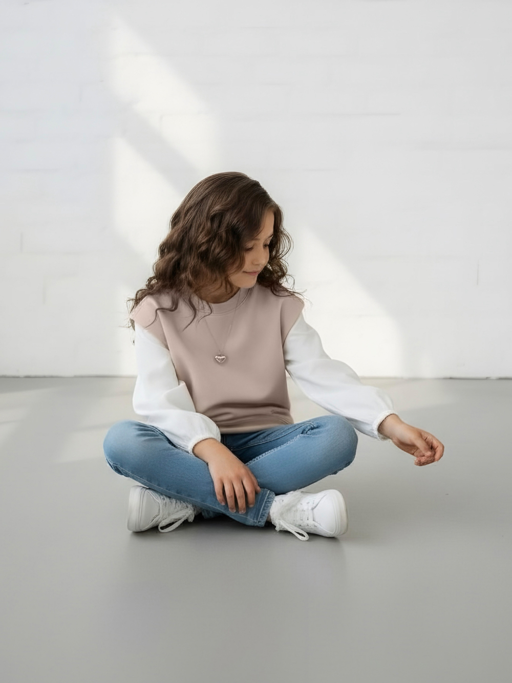 Свитшот-рубашка с эффектом двойки