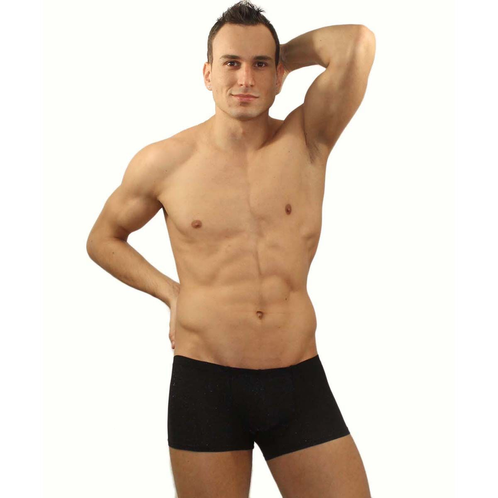 Мужские трусы-хипсы с люрексом (Размер: M) (Цвет: черный)