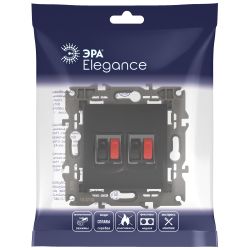 14-3112-05 ЭРА Розетка аудио двойная, IP20, Эра Elegance, антрацит