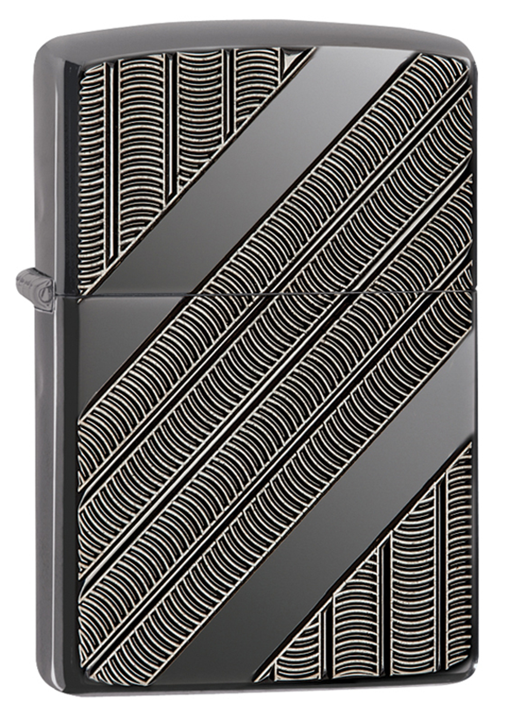 Зажигалка Zippo Armor с покрытием High Polish Black Ice, латунь/сталь, чёрная, 36x12x56 мм