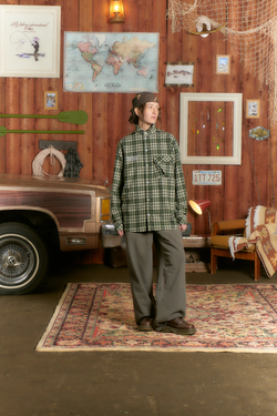 Рубашка Called a Garment Human Flannel Shirt "Dark Green"