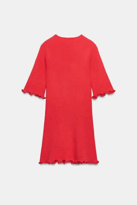 ZARA КОРОТКОЕ ПЛАТЬЕ В РУБЧИК, КОРАЛЛОВЫЙ/КРАСНЫЙ
