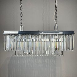 Подвесная Люстра Rh 1920S Odeon Clear Glass Fringe Chrome By Imperiumloft