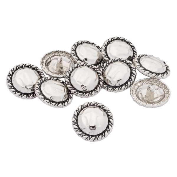 Пуговицы металл на ножке 36L=23 мм, Silver (серебристый), 10 шт, MP01