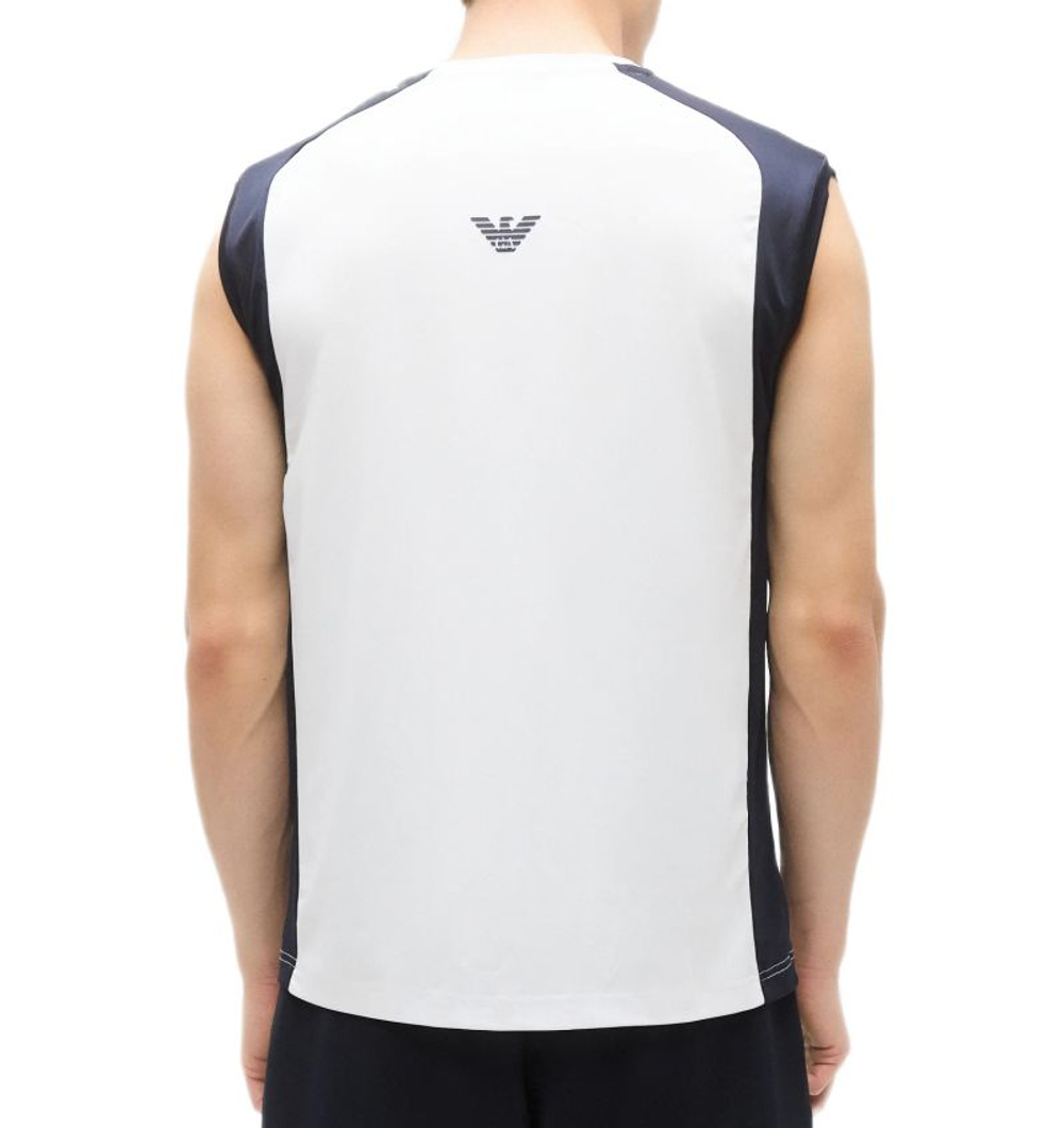 Мужская теннисная футболка EA7 Tennis Pro Top In Ventus7 - white