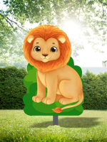 Уличная декорация из фанеры для детской площадки + металлическая опора. Серия Животные