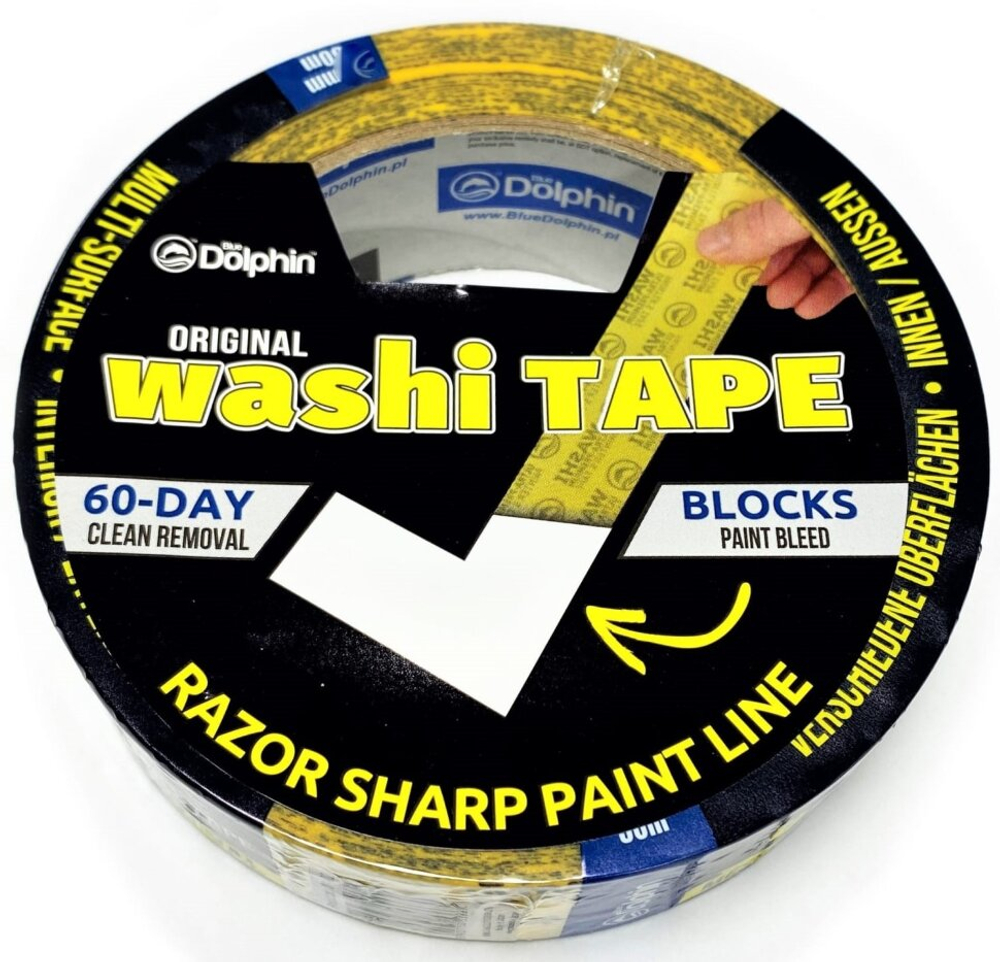 Blue Dolphin Лента малярная бумажная сверхтонкая, для ультра деликатных работ, золотая 48мм х 50м