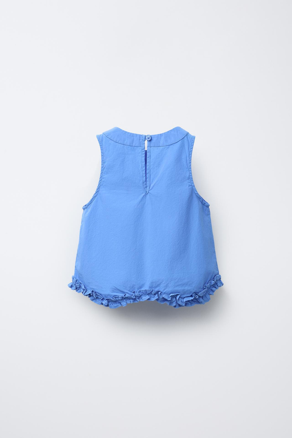 ZARA ТОП С ОБОРКАМИ, ГОЛУБОЙ