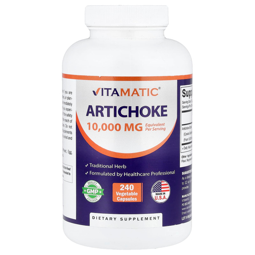 Vitamatic, артишок, 240 вегетарианских капсул (5000 мг в 1 капсуле)