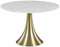 Стол Oria Ø120 см, белый мрамор на золотой ножке