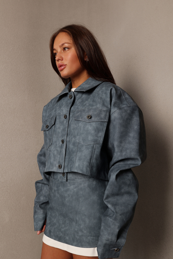 Юбка на запах из экокожи