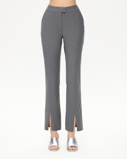 Брюки зауженные из костюмной ткани с разрезами на молнии