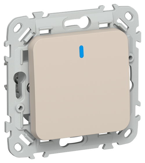 FLITE Выключатель 1-клавишный с индикацией 10А ВС11-1-1-ФлЛ льняной IEK