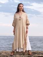 Накидка-пончо с капюшоном Tribal (песочная)