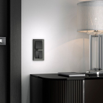 Выключатель двухклавишный чёрный