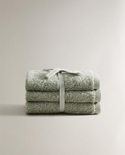 Zara Home - Набор полотенец для рака из хлопка высокого качества (набор из 3 шт.), зеленый, 30х30 см