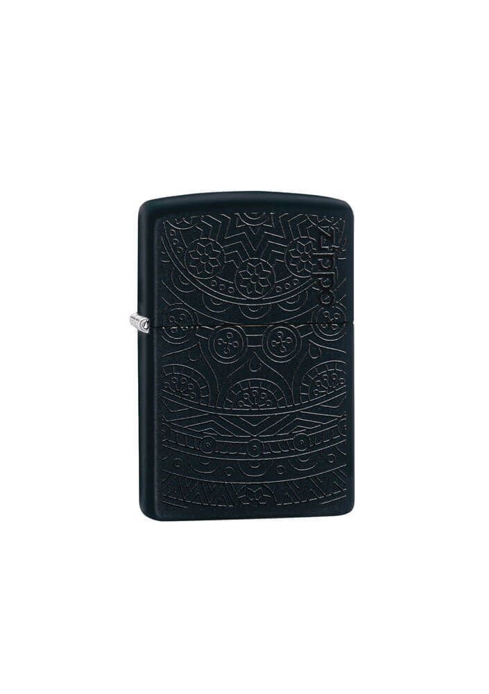 Зажигалка Zippo Tone on Tone Design с покрытием Black Matte, латунь/сталь, чёрная, 36x12x56 мм