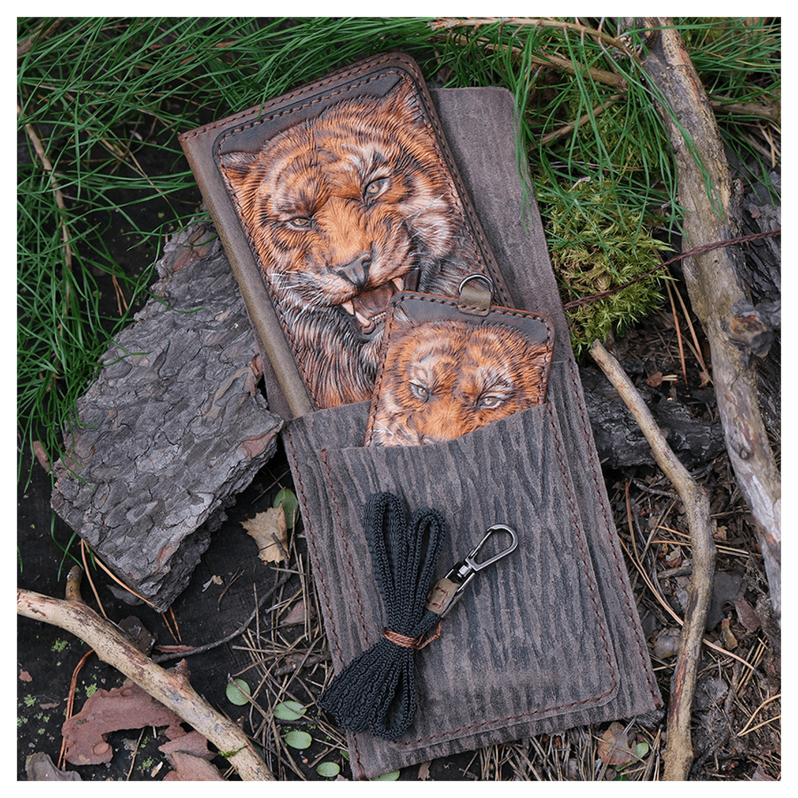 Кожаная обложка для военного билета и картхолдер «Страж - Боевое Сердце»