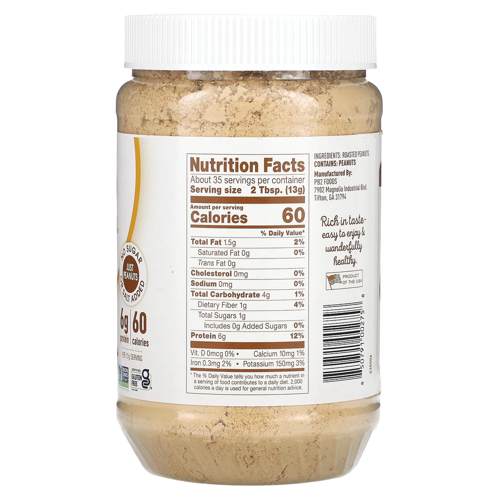 PB2 Foods, чистый арахисовый порошок, 454 г (1 фунт)