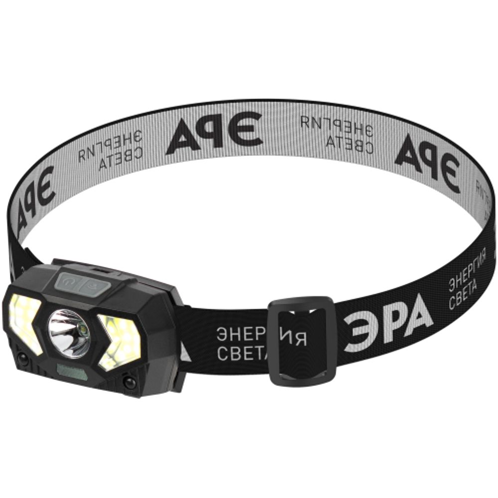 Фонарь налобный светодиодный ЭРА GB-608 на батарейках, 3xAAA, 5Вт, 7 режимов, черный | Налобные фонари