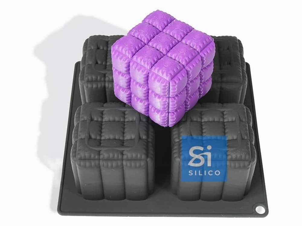 Силиконовая форма «Кубик Пуф» SA418, Silico, Россия