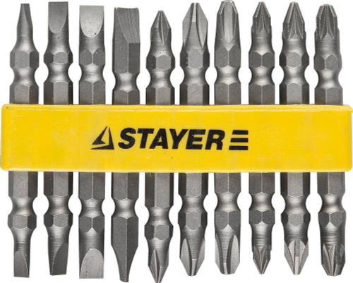 Набор STAYER Биты ″MASTER″ двухсторонние в пластиковом держателе, Cr-V, 10 предметов