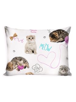 Постельное белье Сказка "Пушистики" 1,5-сп Наволочка 50х70 см 1 шт Простынь на резинке 90х200 см Пододеяльник 145х205 см, перкаль