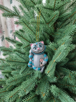 Чеширский кот ёлочная игрушка из фарфора