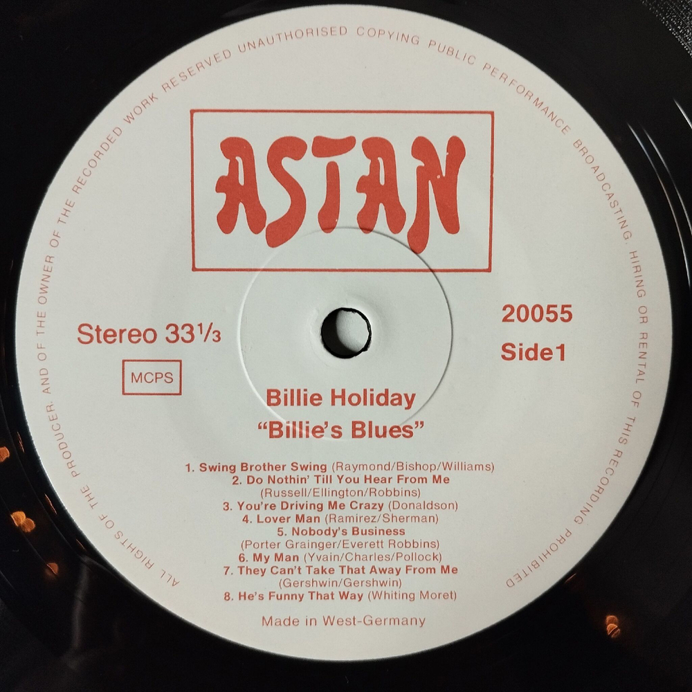 Винтажная виниловая пластинка LP Billie Holiday Blues (Germany 1984)