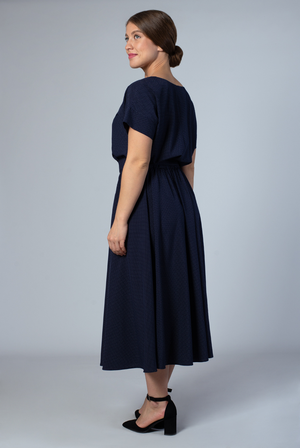Платье женское 3989зп, т.синий точка #176Тст053989зп
