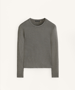 Oysho Футболка Base layer из трикотажа с рельефным узором, черный