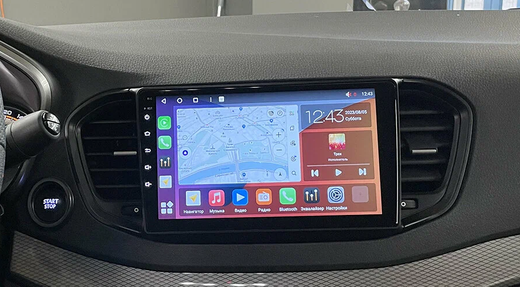 Магнитола для Lada Vesta NG 2023+ (без ШГУ, рамка черная глянцевая 9) - Teyes CC3L на Android 10, 8-ядер, CarPlay, 4G SIM-слот