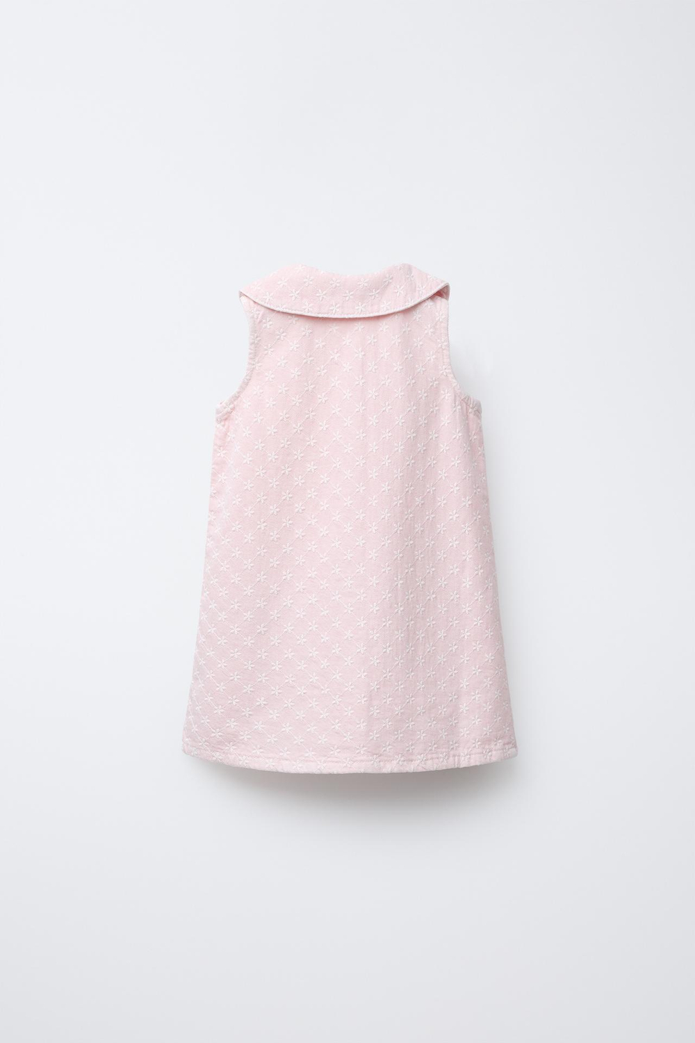 ZARA ПЛАТЬЕ ИЗ ТВИЛА С ЦВЕТОЧНОЙ ВЫШИВКОЙ, РОЗОВЫЙ