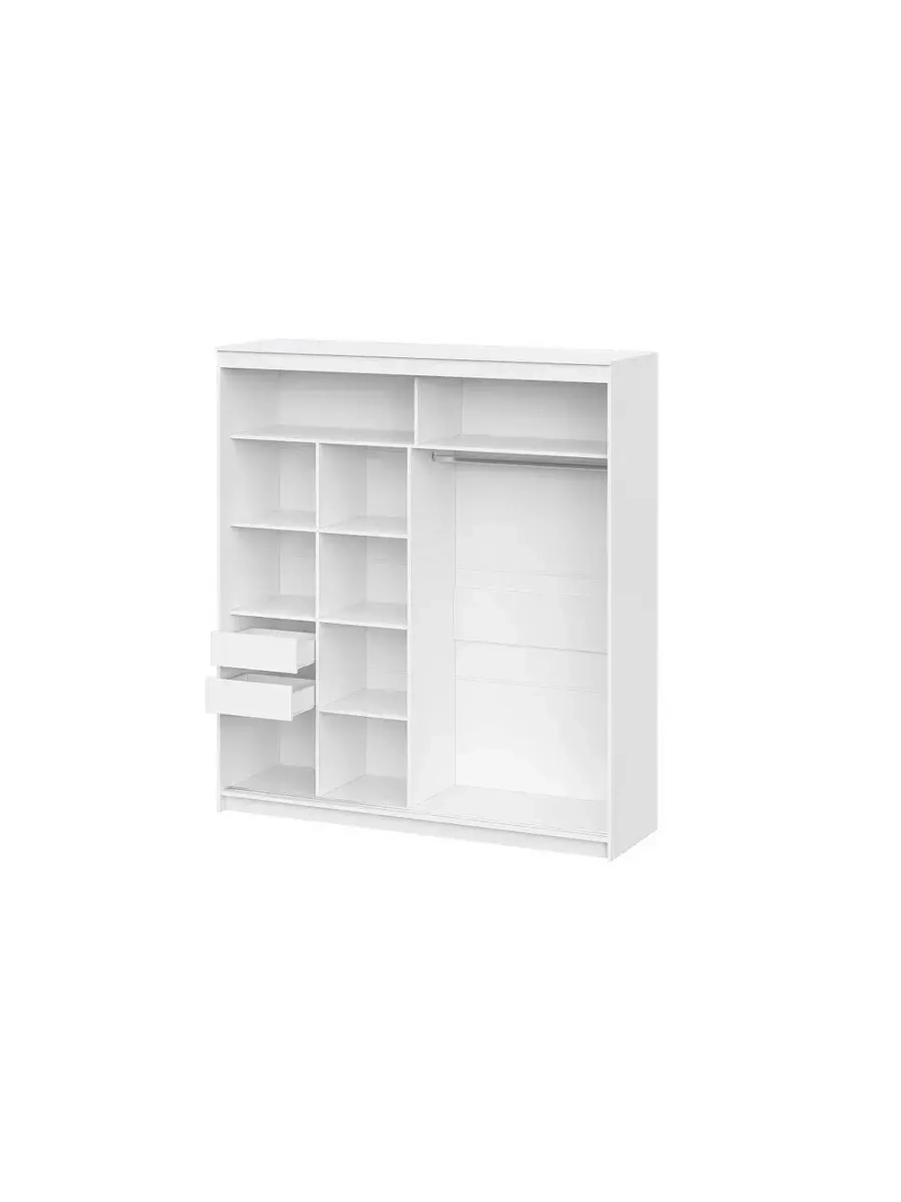 Шкаф-купе с зеркалом Белый 200х60х220 см