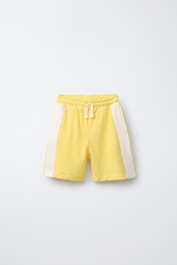 ZARA ШОРТЫ ИЗ МАХРОВОЙ ТКАНИ, ЖЕЛТЫЙ