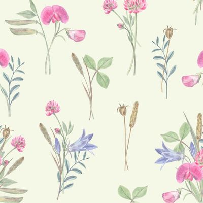 Букет полевых цветов на зеленом