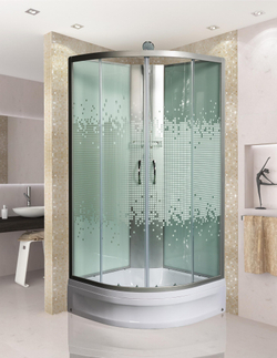 Душевая кабира  МОНОМАХ 10000005771 90/24 С МЗ, б/крыши, 900х900х2060, полукруг