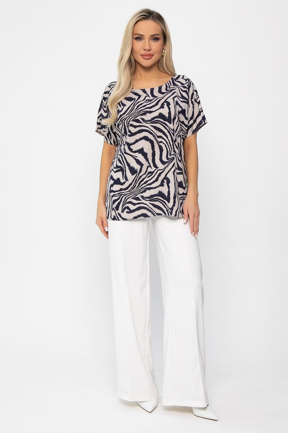 Блуза Кармен (синяя) Б13725-30М LT Collection (Акция)