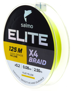 Шнур плетёный Salmo Elite х4 BRAID Fluo Yellow 125/008