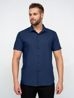 Рубашка приталенная с коротким рукавом