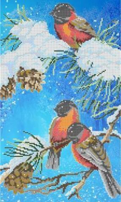 Г-5060 Снегири в зимнем лесу