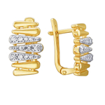 Серьги с фианитом из жёлтого золота 585 пробы JA-S-1311565Р