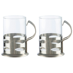 Набор стаканов 2шт 200мл в подстаканниках нерж "Boccale"