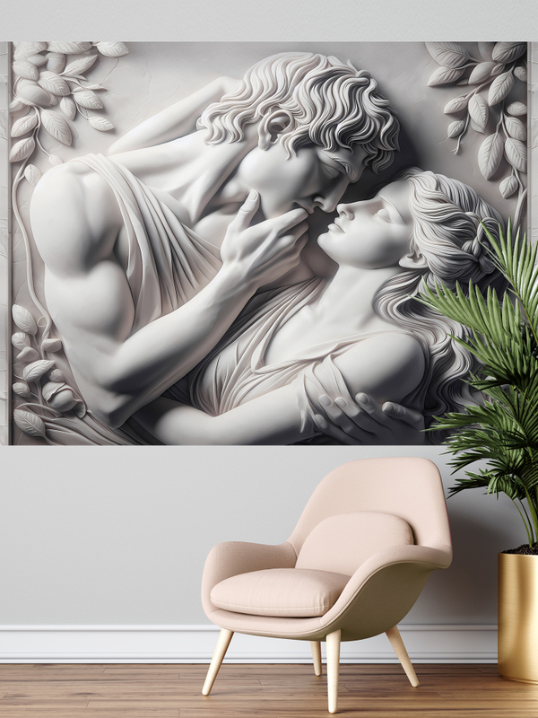 3D Фотообои объемные влюбленная пара