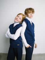 Жилет вязаный "Синий" 7+