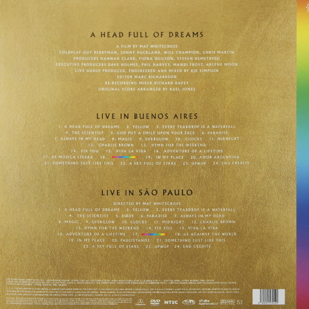 Coldplay / Live In Buenos Aires, Live In Sao Paulo, A Head Full Of Dreams (Coloured Vinyl)(3LP+2DVD)