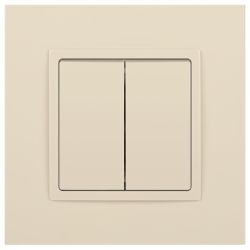 Переключатель ЭРА Elegance 14-1106-02 двойной 10АХ-250В, IP20 слоновая кость