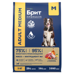 Сухой корм БРИТ ПРЕМИУМ Dog Adult Medium Turkey&Veal с индейкой и телятиной для взрослых собак средних пород 3 кг