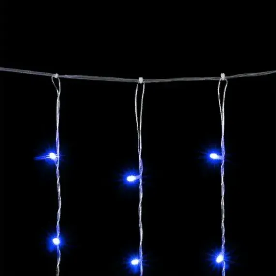 Светодиодный занавес 2*3 м., 600 синих LED ламп, облегченный, прозрачный провод ПВХ, LTC (PCL600NOT-10-2B)